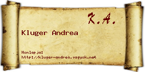 Kluger Andrea névjegykártya